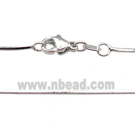 Copper Necklace FlatSnake Chain Unfaded Platinum Plated