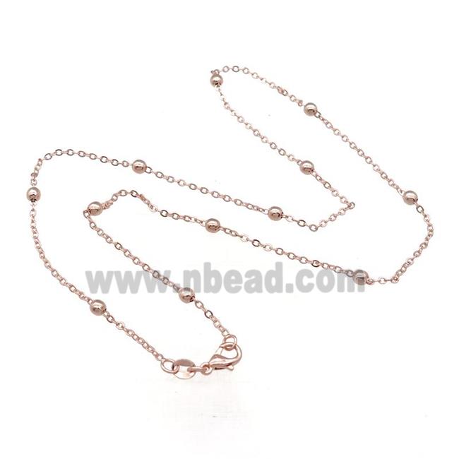 Copper Necklace Satellite Chain Unfaded Rose Gold