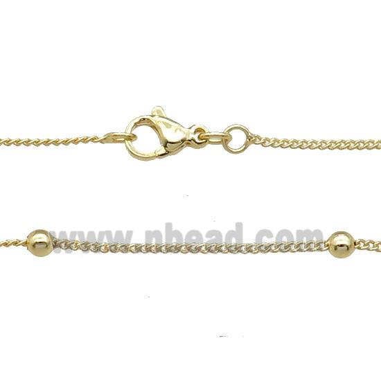 Copper Necklace Satellite Chain Curb Unfaded Gold Plated