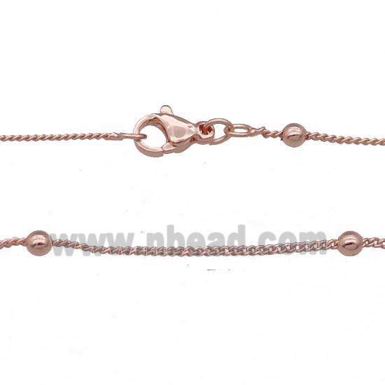 Copper Necklace Satellite Chain Curb Unfaded Rose Gold