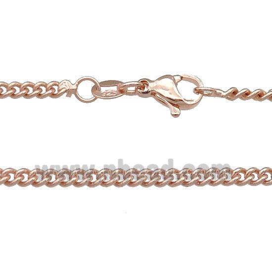 Copper Necklace Curb Chain Unfaded Rose Gold