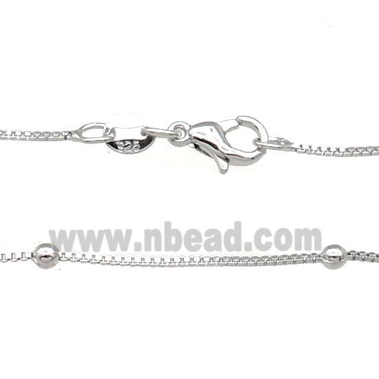 Copper Necklace Satellite BoxChain Unfaded Platinum Plated