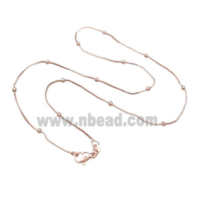 Copper Necklace Box Satellite Chain Unfaded Rose Gold