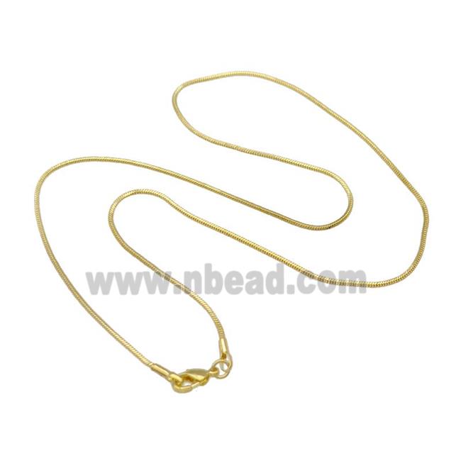 Copper Necklace Snake Chain Unfaded Gold Plated