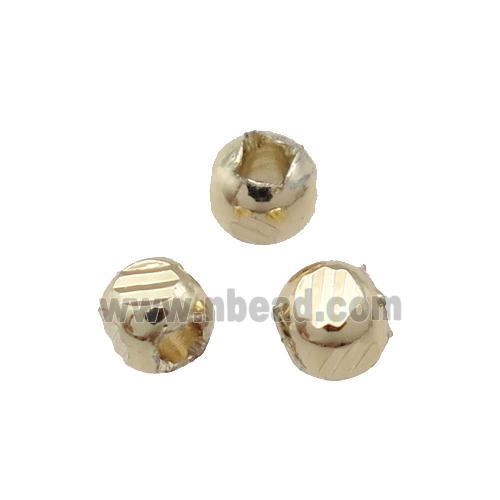 Copper Round Beads Unfaded Light Gold Plated