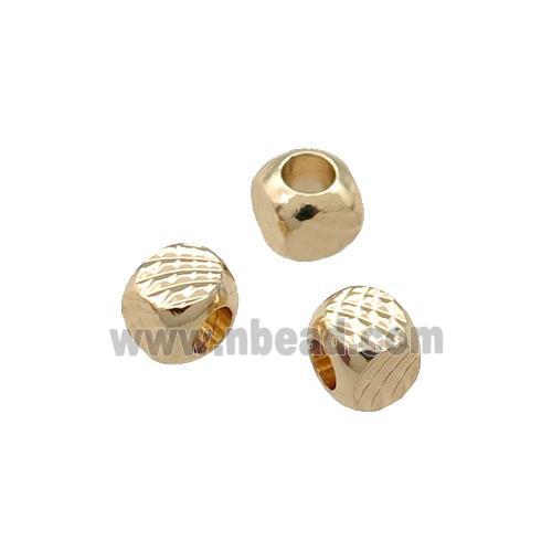 Copper Cube Beads Unfaded Light Gold Plated