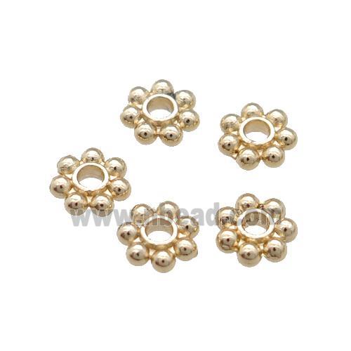 Copper Daisy Spacer Beads Unfaded Light Gold Plated
