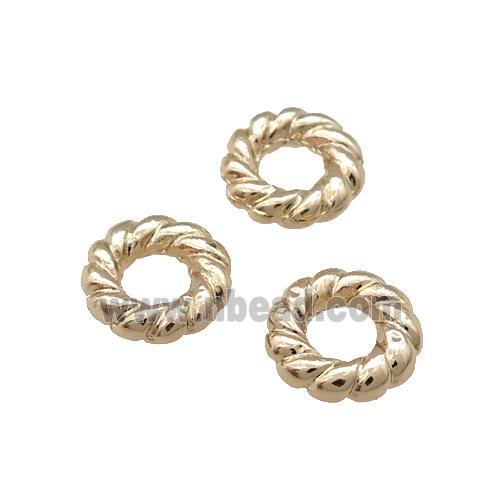 Copper Ring Spacer Beads Unfaded Light Gold Plated
