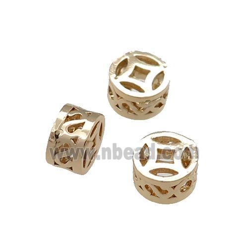 Copper Coin Spacer Beads Unfaded Light Gold Plated