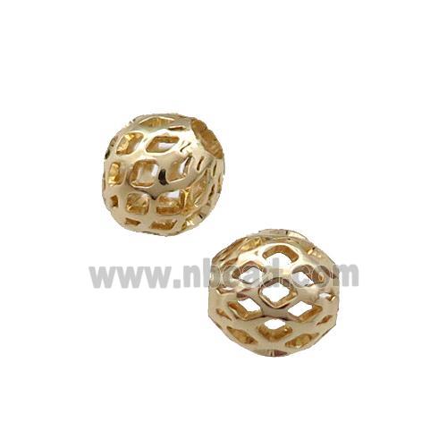 Copper Barrel Spacer Beads Unfaded Light Gold Plated