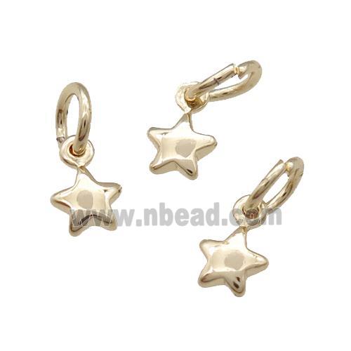 Copper Star Pendant Unfaded Light Gold Plated