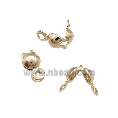 Copper BeadsTips Unfaded Light Gold Plated