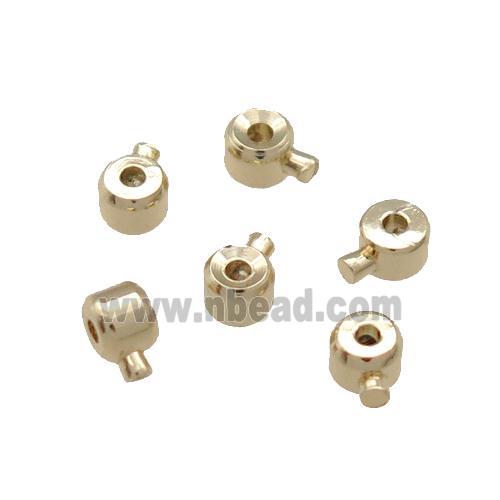 Copper Bead Stopper Unfaded Light Gold Plated