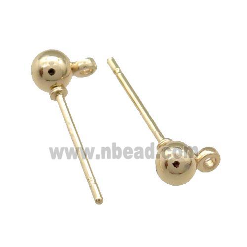 Copper Earring Stud Accessories Unfaded Light Gold Plated
