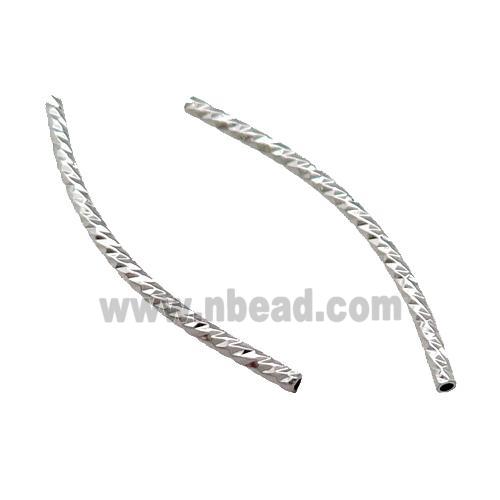 Copper Tube Beads Bend Platinum Plated