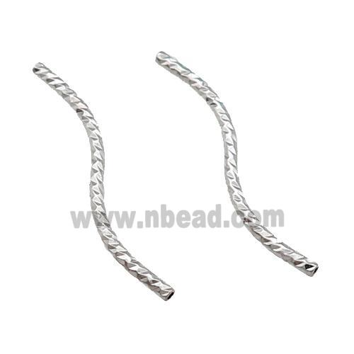 Copper Tube Beads Bend Platinum Plated
