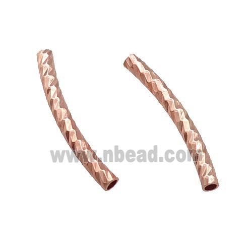 Copper Tube Beads Bend Rose Gold