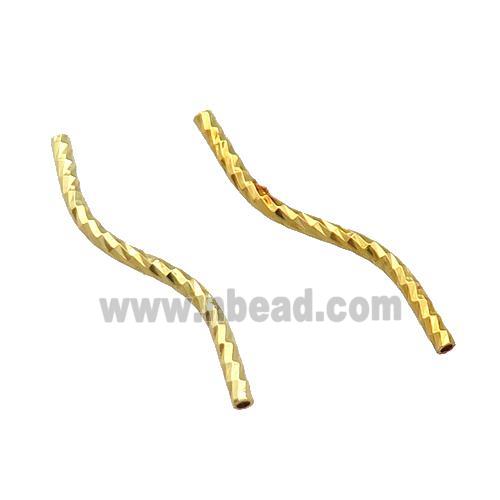 Copper Tube Beads Bend Gold Plated
