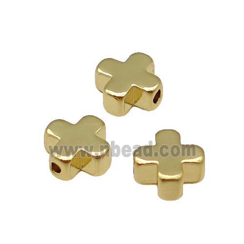 Copper Cross Beads Large Hole Unfade 18K Gold Plated