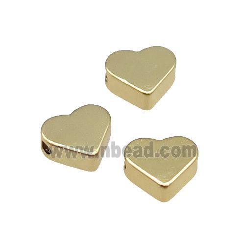 Copper Heart Beads Large Hole Unfade 18K Gold Plated