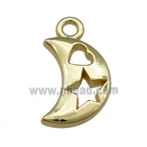 Alloy Moon Pendant Unfade 18K Gold Plated