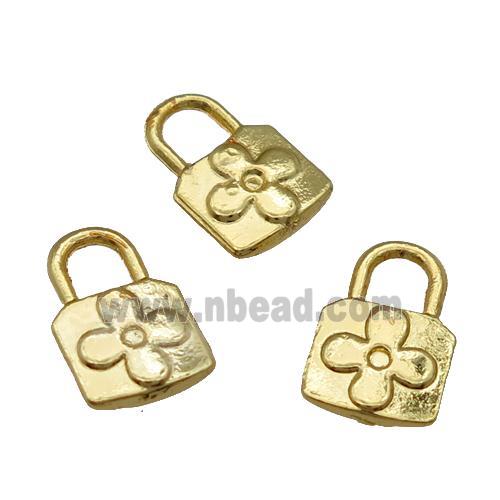 Alloy Lock Pendant Unfade 18K Gold Plated