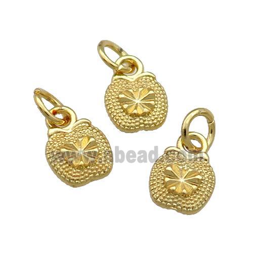 Alloy Apple Pendant Unfade 18K Gold Plated