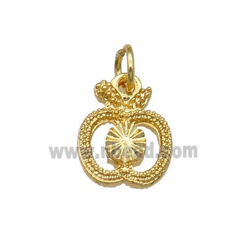 Alloy Apple Pendant Unfade 18K Gold Plated