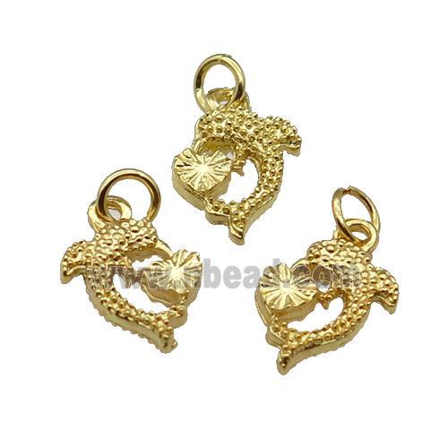 Alloy Dolphin Pendant Unfade 18K Gold Plated