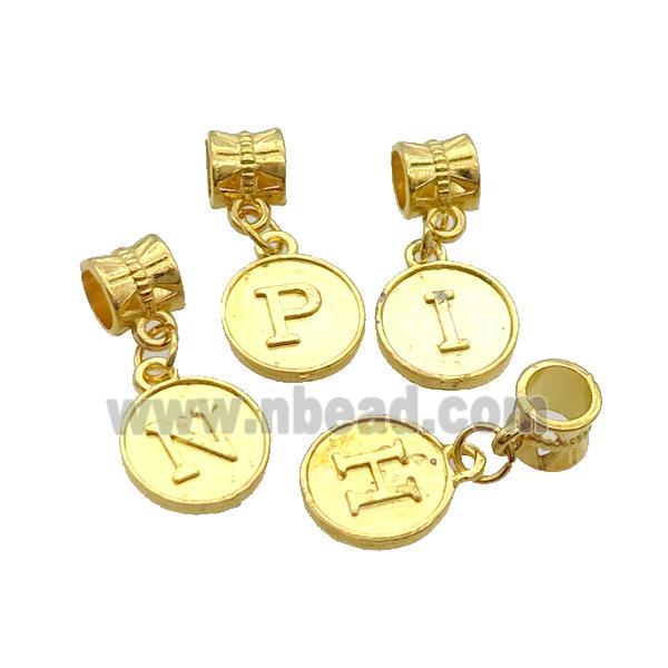 Alloy Pendant Mix Letter Gold Plated