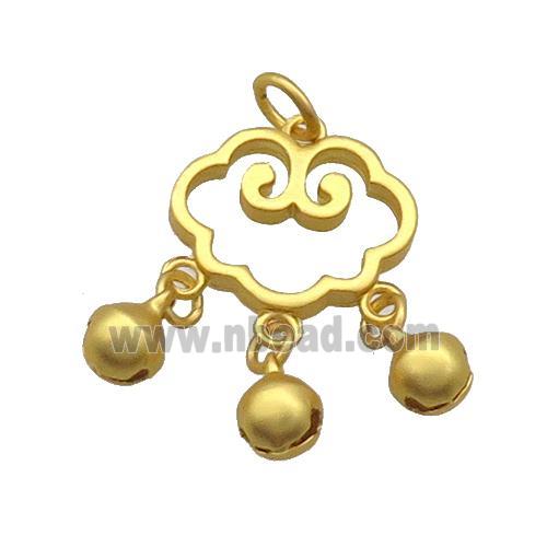 Alloy Pendant Chinese Bell Duck Gold
