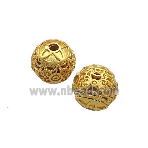Copper Beads Round Unfade Gold Plated