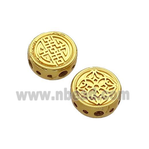 Copper Coin Beads Unfade Gold Plated