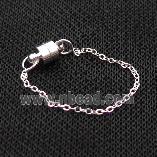 Copper Bracelet Chain Magnetic Silver Plated