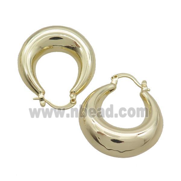 Copper Latchback Earring Hollow Gold Plated