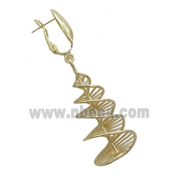 Copper Latchback Earring Spire Gold Plated