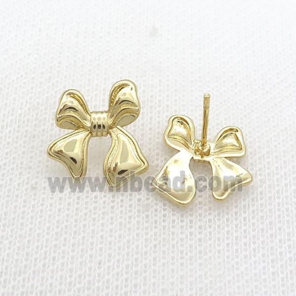 Copper Stud Earring Knot Gold Plated