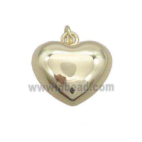 Copper Heart Pendant Polished Hollow Gold Plated