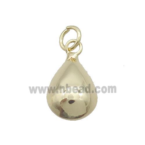 Copper Teardrop Pendant Polished Hollow Gold Plated