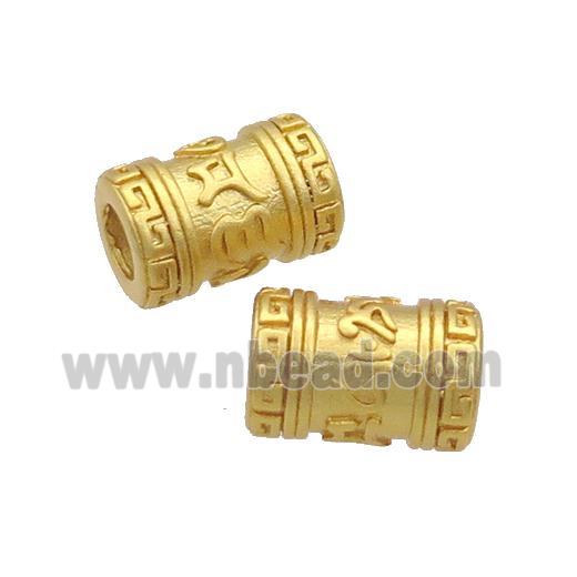 Copper Tube Beads Large Hole Unfade Gold Plated