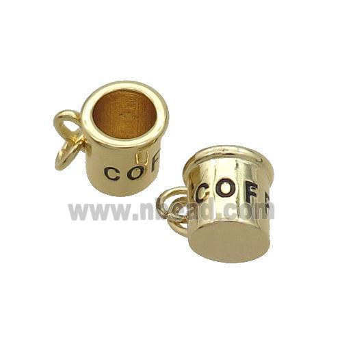 Copper Cup Pendant Coffee Gold Plated