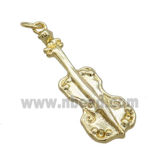 Copper Guitar Pendant Gold Plated