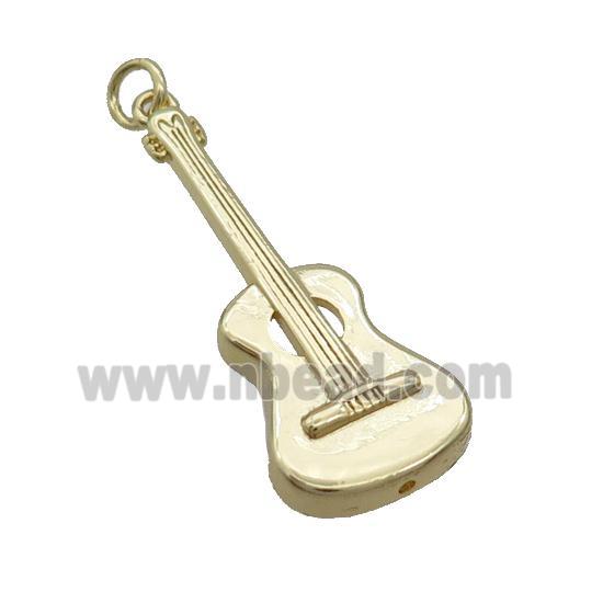 Copper Guitar Pendant Charm Gold Plated