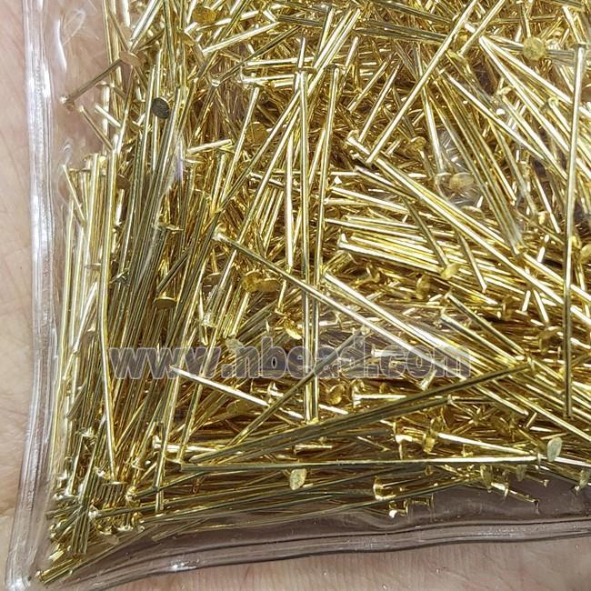 Copper Head T-Pins 18K Gold Plated