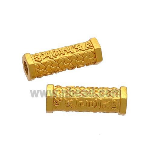 Copper Tube Beads Buddhist 18K Gold Plated