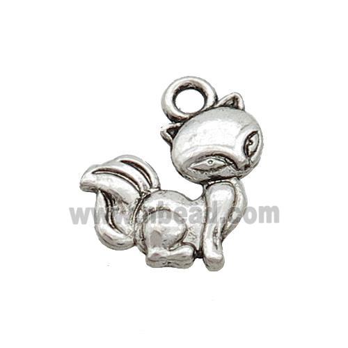 Tibetan Style Zinc Fox Charms Pendant Animals Antique Silver