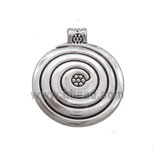 Tibetan Style Zinc Spiral Charms Pendant Rebirth Antique Silver