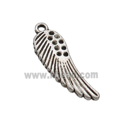 Tibetan Style Zinc Angel Wings Charms Pendant Antique Silver