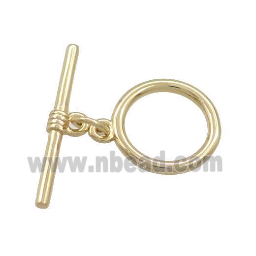 Copper Toggle Clasp Circle Gold Plated