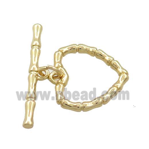 Copper Toggle Clasp Heart Gold Plated